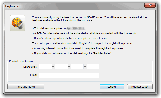 gom video converter serial